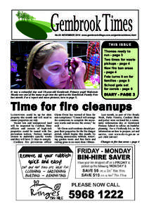No.63 NOVEMBER 2010 www.gembrookvillage.com.au/gembrooktimes.html  THIS ISSUE Thomas ready to run - page 3
