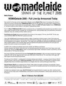 Microsoft Word - WOMAdelaide 2008 Media Release.doc