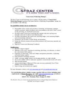 Straz Center for the Performing Arts / Marketing plan / Advertising / Marketing / Marketing analytics / Business