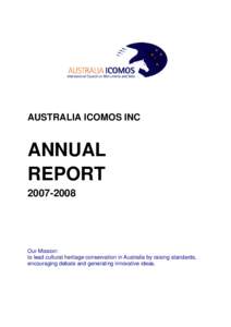 AUSTRALIA ICOMOS INC  ANNUAL REPORT[removed]