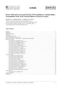 Review of the genus Scaeosopha Meyrick, 1914 (Lepidoptera, Cosmopterigidae, Scaeosophinae) in the world, with descriptions of sixteen new species