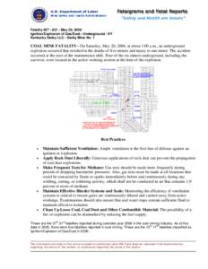 Fatality #27 - #31 - May 20, 2006 Ignition/Explosion of Gas/Dust - Underground - KY Kentucky Darby LLC - Darby Mine No. 1 COAL MINE FATALITY - On Saturday, May 20, 2006, at about 1:00 a.m., an underground explosion occur