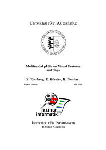 ¨t Augsburg Universita Multimodal pLSA on Visual Features and Tags S. Romberg, E. H¨