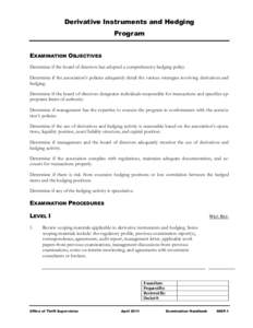 Exam Handbook 660 Program, Derivative Instruments and Hedging, April 2011