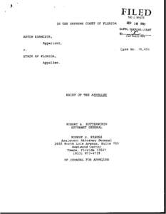 FILED J, WHITE SEP I[removed]IN THE SUPREME COURT OF FLORIDA