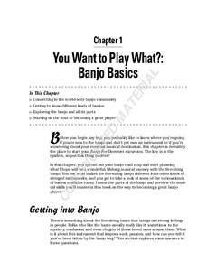 Chapter 1  In This Chapter ▶ Getting to know different kinds of banjos ▶ Exploring the banjo and all its parts