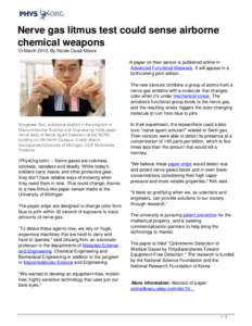 Nerve gas litmus test could sense airborne chemical weapons