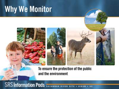 Why We Monitor  To ensure the protection of the public and the environment SAVANNAH
