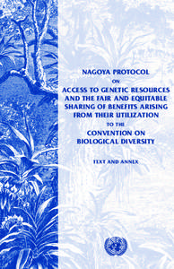 Environment / Agriculture / Land management / Convention on Biological Diversity / Sustainable development / Traditional knowledge / International Treaty on Plant Genetic Resources for Food and Agriculture / Commission on Genetic Resources for Food and Agriculture / Agricultural biodiversity / Biodiversity / Commercialization of traditional medicines / Biology