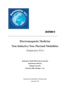 SECTION 17  Electromagnetic Medicine Non-Inductive Non-Thermal Modalities (Supplement 2012)