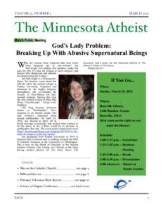 VOLUME 22, NUMBER 3 MARCHThe Minnesota Atheist