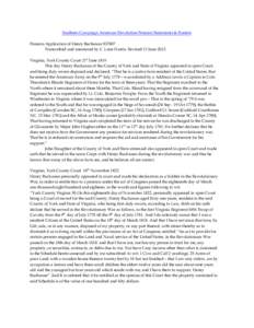 Southern Campaign American Revolution Pension Statements & Rosters Pension Application of Henry Buchanan S37807 Transcribed and annotated by C. Leon Harris. Revised 13 June[removed]Virginia, York County Court 21st June 181