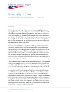 Universality in Focus John Norris, Molly Elgin-Cossart, and Casey Dunning May 12, 2014  Overview