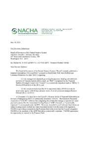 Finance / Automated Clearing House / NACHA – The Electronic Payments Association / Clearing / Originating Depository Financial Institution / Dodd–Frank Wall Street Reform and Consumer Protection Act / Rulemaking / Single Euro Payments Area / Cheque / Payment systems / Business / Economics