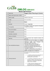 GMLOG[removed]Module Specifications a Module title