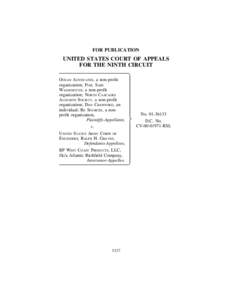 FOR PUBLICATION  UNITED STATES COURT OF APPEALS FOR THE NINTH CIRCUIT OCEAN ADVOCATES, a non-profit organization; FUEL SAFE