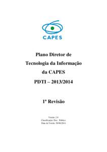 Plano Diretor de Tecnologia da Informação da CAPES PDTI – ª Revisão