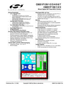 C8051F120C8051F130Mixed Signal ISP Flash MCU Family Analog Peripherals - 10 or 12-bit SAR ADC