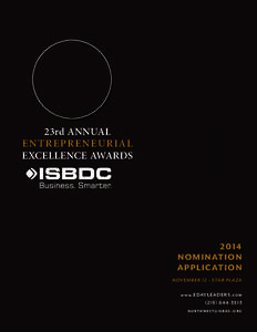 23rd ANNUAL ENTREPRENEURIAL EXCELLENCE AWARDS 2014 NOMINATION