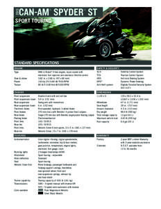 SPORT TOURING  standard specifications Engine  SAFETY & SECURITY