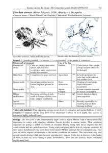 Exotics Across the Ocean - EU Concerted Action (MAS3 CT970111)  55 Eriocheir sinensis (Milne-Edwards, 1854), (Brachyura, Decapoda) Common names: Chinese Mitten Crab (English), Chinesische Wollhandkrabbe (German)