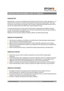 Microsoft Word - Benchmarking Code of Conduct