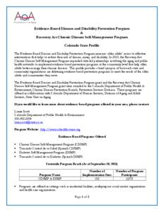 Evidence-Based Program Colorado State Profile