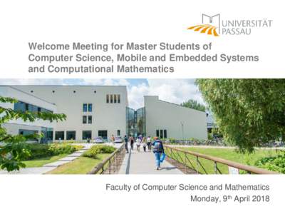 Welcome Meeting Master CS+MES+CompMath SS 2018