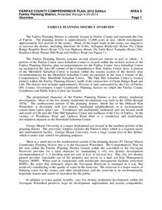 FAIRFAX COUNTY COMPREHENSIVE PLAN, 2013 Edition Fairfax Planning District, Amended through[removed]Overview AREA II Page 1