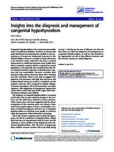 Insights into the diagnosis and management of congenital hypothyroidism
