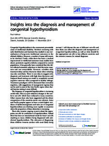 Medicine / Pediatrics / Endocrine system / Glands / Hypothyroidism / Congenital hypothyroidism / Thyroid / Endocrinology / Newborn screening / Health / Anatomy / Thyroid disease