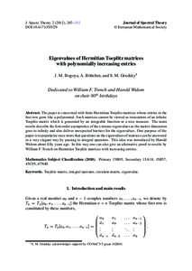 Eigenvalues of Hermitian Toeplitz matrices