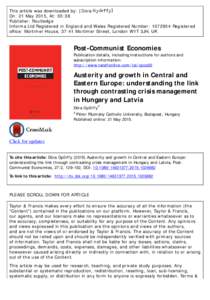 This article was downloaded by: [Dóra Győrffy] On: 21 May 2015, At: 05:38 Publisher: Routledge Informa Ltd Registered in England and Wales Registered Number: Registered office: Mortimer House, 37-41 Mortimer St