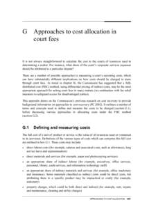 Approaches to cost allocation