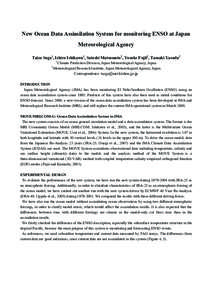 Statistical forecasting / Weather prediction / Oceanography / Tropical meteorology / Global climate model / Climatology / Data assimilation / El Niño-Southern Oscillation / Wind / Atmospheric sciences / Meteorology / Physical oceanography