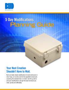 5 Day Modifications  Planning Guide Your Next Creation Shouldn’t Have to Wait.