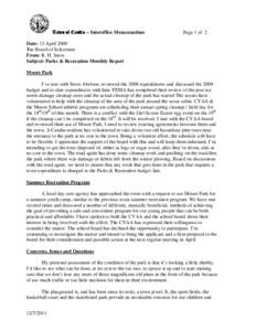 Town of Candia – Interoffice Memorandum  Page 1 of 2 Date: 13 April 2009 To: Board of Selectmen