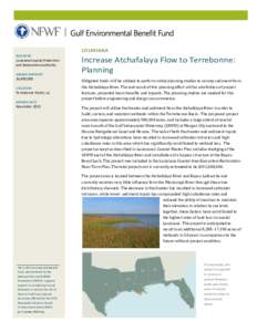 LOUISIANA RECIPIENT Louisiana Coastal Protection and Restoration Authority AWARD AMOUNT