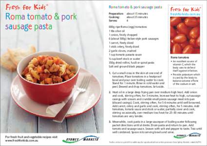 ®  Roma tomato & pork sausage pasta  Roma tomato & pork sausage pasta