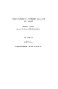 VIKING SOCIETY FOR NORTHERN RESEARCH TEXT SERIES
