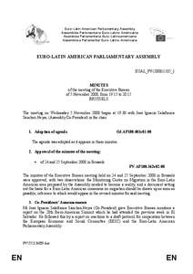 Euro-Latin American Parliamentary Assembly Assemblée Parlementaire Euro-Latino Américaine Asamblea Parlamentaria Euro-Latinoamericana Assembleia Parlamentar Euro-Latino-Americana  EURO-LATIN AMERICAN PARLIAMENTARY ASSE