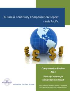 Business Continuity Compensation Report - Asia Pacific Compensation Review 2011 Table of Contents for