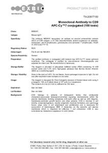 T4-208-T100  Monoclonal Antibody to CD9 APC-Cy™7 conjugated (100 tests) Clone: