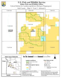 U.S. Fish and Wildlife Service Idaho Fish and Wildlife Office Critical Habitat for Lepidium papilliferum (Slickspot Peppergrass)  Ada County - Map 4 - Unit 2 - Subunit b