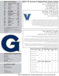 [removed]Women’s Basketball Game Notes[removed]SCHEDULE NOV. 14 Nov. 16 NOV. 19