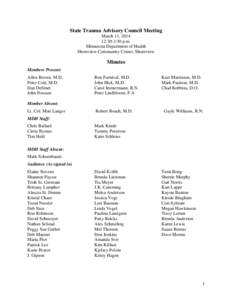 March 11, 2014 State Trauma Advisory Council Minutes