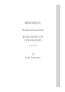 Reading Group Guide  KINGDOM OF STRANGERS a novel