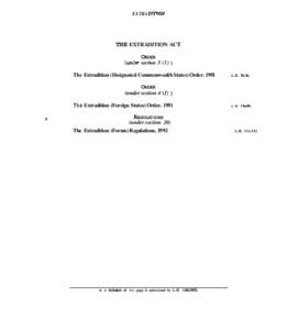 EXTRADITZON  THE EXTRADITION ACT ORDER (undet section[removed]The Extradition (Designated Commonwealth States) Order. 1991