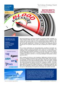 MATHS MEETS HYPERTENSION TakeAIM Winner 2013: Leonor Garcia Gutierrez Institution: