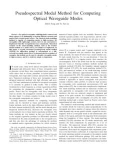 1  Pseudospectral Modal Method for Computing Optical Waveguide Modes Dawei Song and Ya Yan Lu